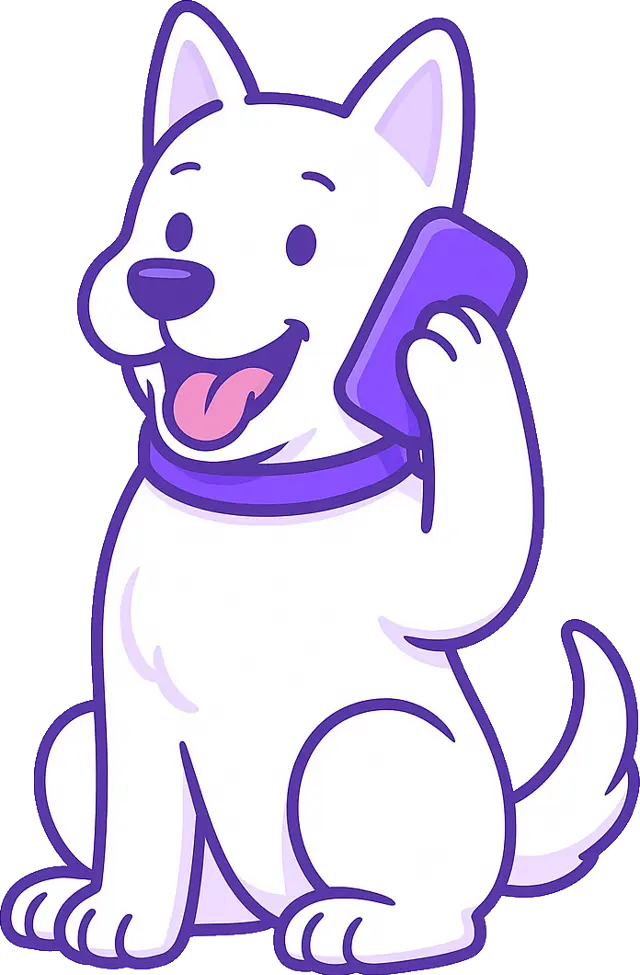 Dog calling with Wags on Wheels
